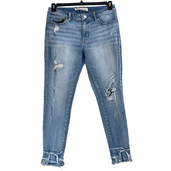 Cowgirl Tuff SZ W29xL33 Festival Trouser Flare Jeans Mid-Rise Stretch Distressed - Picture 1 of 13